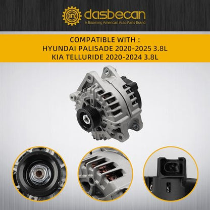 Dasbecan Alternator Compatible with Hyundai Palisade 20-25 KIA Telluride