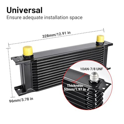 EVIL ENERGY 13 Row Oil Cooler, 10AN Engine Oil Cooler Universal - size: 13 Row