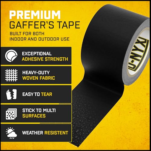 D-NYX Gaffer Tape 1.88 Inch 1 Pack White Gaff Tape No Residue - color: White, size: 1.88 inch