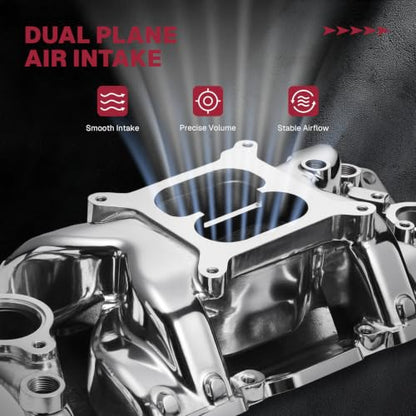2026 7501 Intake Manifold Aluminum Dual Plane Air-Gap - size: 7501-Polish