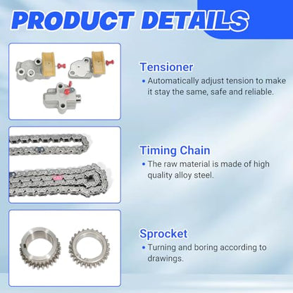 130286KA0A Engine Timing Chain Kit Compatible with Nissan Pathfinder Infiniti QX60 2017-2024 3.5L V6 VQ35DD, Replace 130286KA1B 130706KA1B 130706KA1C 130856KA0A 13091JA10A 130706KA0A 130856KA1B - size: 130286KA0A