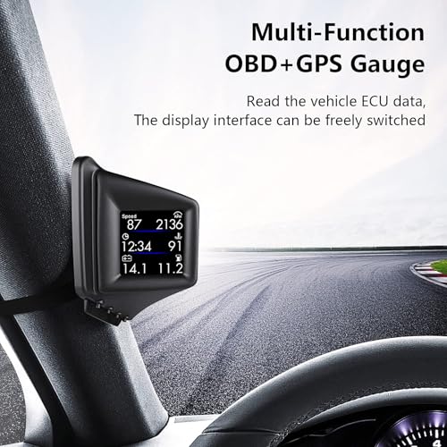 wiiyii OBD2 Gauge Display Car HUD Head Up Display,Speedometer for Car P8