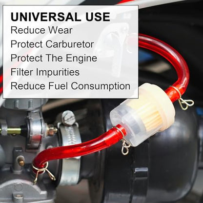 RUTU Universal Gas Inline Fuel Filters for Small Engines ATV Go Cart 10PCS