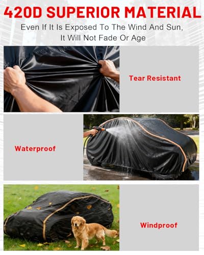 StarknightMT Heavy Duty UTV Cover 4-6 Seater Large Waterproof 420D Oxford - size: 177 x 73 x 63 inches