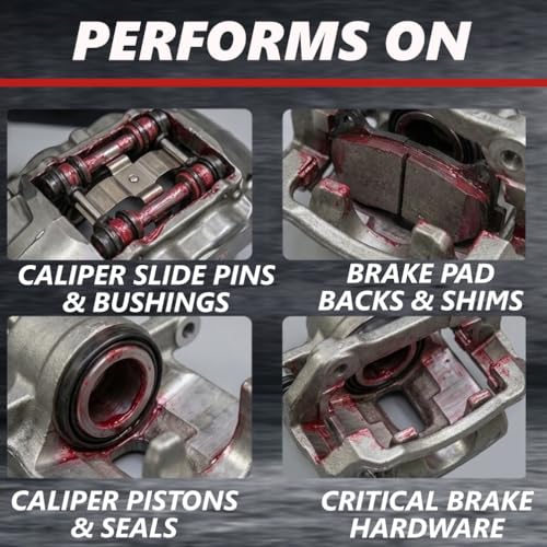Dynatex 143493 High Performance Brake & Caliper Lubricant, 8oz Bottle - Superior Caliper Grease, High Temp Brake Grease/Lubricant, Prevents Rust/Corrosion, Extends Wear,
