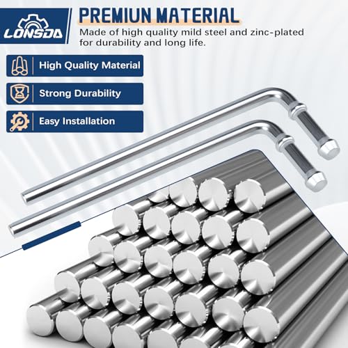 16PCS Universal Exhaust Rubber Hanger Heavy Duty Exhaust Hanger Rod Exhaust Pipe Hanger Weld On - 3/8" Rod 7.6" Long + Straight 10" Long