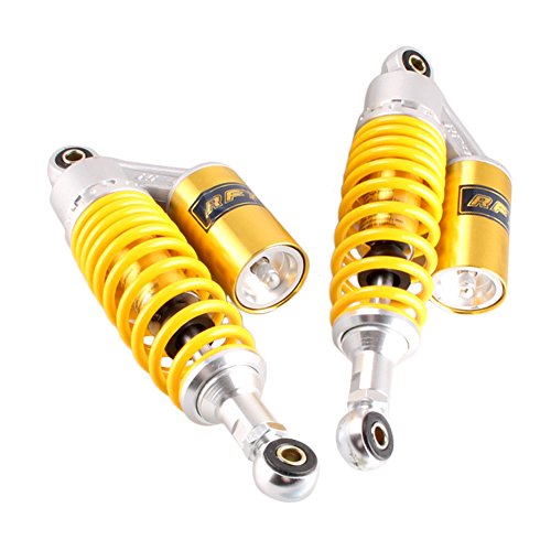 11" 280mm A Pair Rear Adjustable Air Shock Absorbers eye to eye 50-110cc Yellow - color: Yellow, size: 280MM