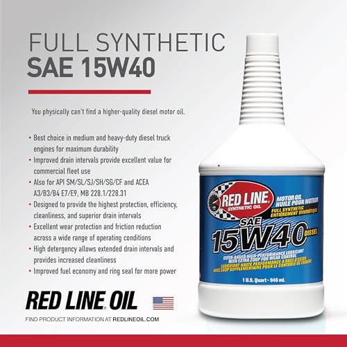 Red Line 21405 15W40 Synthetic Diesel Motor Oil - 1 Gallon (4 Pack) - size: 1 Gallon (4 Pack)