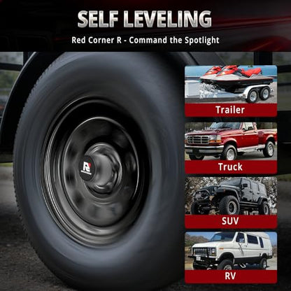 RTrhinotuning 4.88" Floating Wheel Center Caps Stainless Steel Self-Leveling Emblem Trailer Hub Caps Push Through Truck Rim Center Caps Black 4.47" Height 4 PCS - color: Black, size: 4.88" Center Hole, 4.47" Height