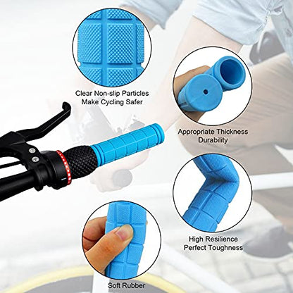 Bike Handlebar Grips with Tassel for Girls Boys and Kids - color: Sky Blue & Streamers