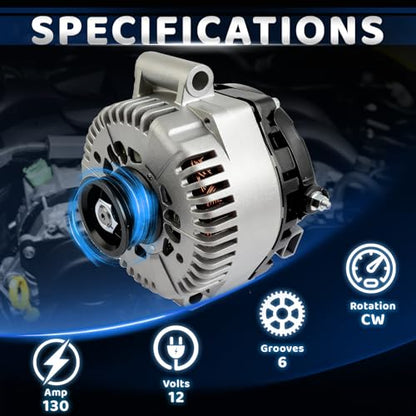 WorldCraft 12V 130A CW High Output Alternator for Explorer Sport Trac - size: 1L2Z-10346-AB