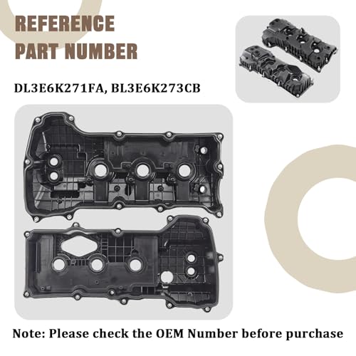 Aluminum Engine Valve Cover Set with Bolts Compatible with Ford F-150 Expedition Transit 150 250 350 Lincoln Navigator 3.5L V6 Turbo 2013-2023, Replace DL3E6K271FA BL3E6K273CB