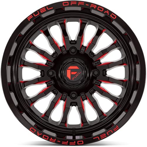 Fuel UTV D822 Arc 20x7 4x156 +13mm Black/Red Wheel Rim 20" Inch
