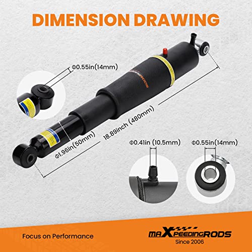 maXpeedingrods Rear Air Shocks Suspension for Cadillac Escalade 2000-2014 - color: Black