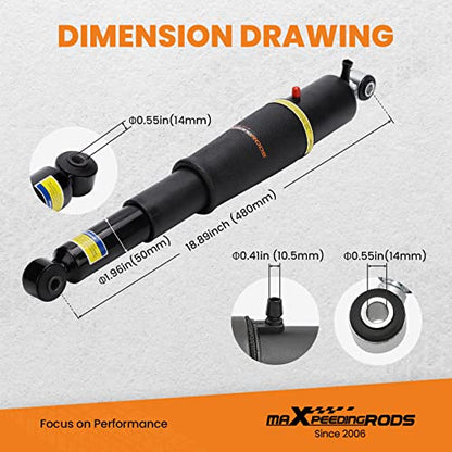 maXpeedingrods Rear Air Shocks Suspension for Cadillac Escalade 2000-2014 - color: Black