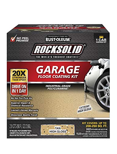 RockSolid Garage Floor Coating Kit, Tan, 1 Car Kit - color: Tan, size: 1 Car