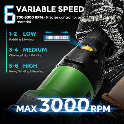 Bonvoisin 800W 4'' Wet Polisher Electric Wet Stone Polisher 6 Variable Speed Wet Grinder Buffing Machine Countertop Concrete Polisher for Stone, Granite, Marble, Tile with 7Pcs Diamond Polishing Pads