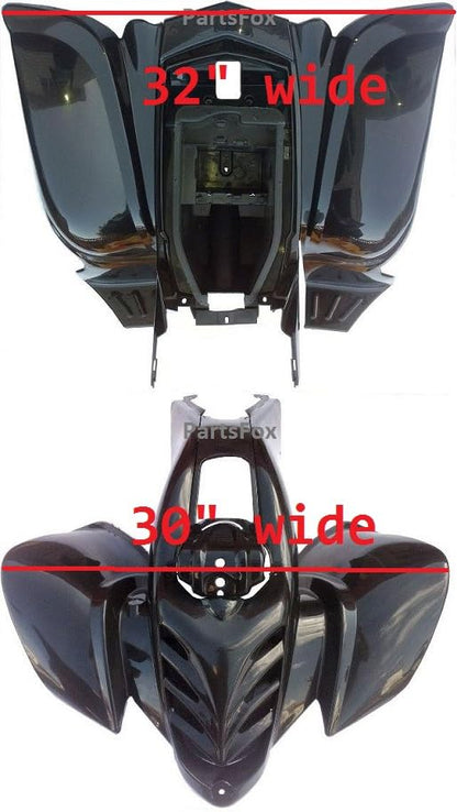 30" wide Plastic Body for ( Baja 90cc ) ( Hensim HS150cc) ( Roketa 150cc ) ( Yamoto 110cc) ( Taotao 250E) ( Hensim 150cc ) ( Red Cat 150cc ) (Black) - color: Black