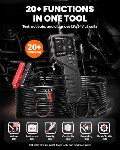 ANCEL PB600 Automotive Power Circuit Probe, 12-24V Elec. Short&Open Finder - color: Jet Black 600