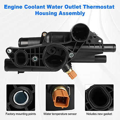 256002G600 Coolant Thermostat Housing Compatible with 08-10 Hyundai Sonata