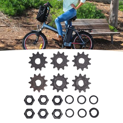25H Chain Motor Sprocket Kit, 11T Reliable Metal with D Hole Nut and Spring, 10mm Inner Diameter for Motorcycle Dirt Bike ATV, 6 Pack Stable Performance Sprocket Set.