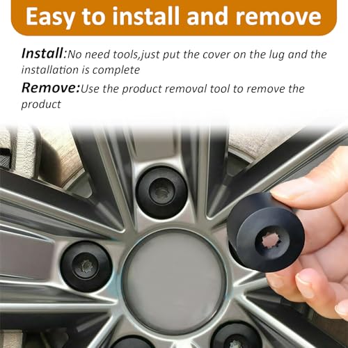 vvag 20PCS Car Wheel Lug Nut Covers, 17mm Wheel Bolt Cover Caps with Removal Tool, Black Lug Nut Covers Replacement 1K0 601 173 Compatible with VW Jetta Beetle Passat GTI CC (Black) - color: Black