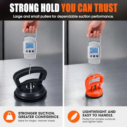 yuyimydd Dent Puller,Car Dent Puller Kit,Suction Cup Dent Remover Tool - color: 1 Black + 2 Orange