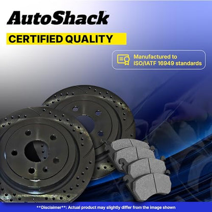 AutoShack Front & Rear E-Coated Rotors & Ceramic Pads for Jeep Patriot 2017 - style: NightGuard & Pad