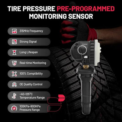 BDFHYK 433Mhz TPMS Sensor Compatible with Chevy Camaro Cruze Impala Malibu Silverado Traverse, GMC Acadia Sierra, Tire Pressure Monitoring System (TPMS) Sensors Replacement 13589601 13598773 13506028 - style: 13598773