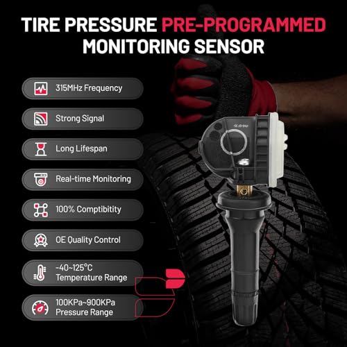BDFHYK 433Mhz TPMS Sensor Compatible with Chevy Camaro Cruze Impala Malibu Silverado Traverse, GMC Acadia Sierra, Tire Pressure Monitoring System (TPMS) Sensors Replacement 13589601 13598773 13506028 - style: 13598773