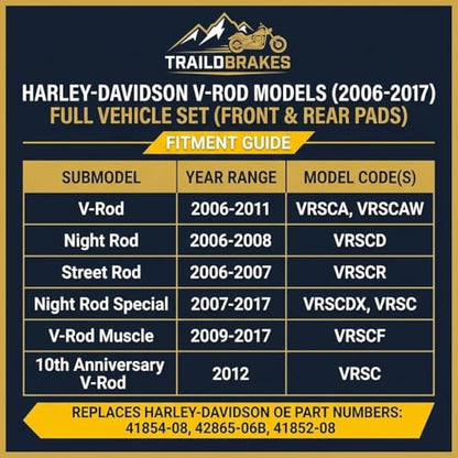 Traild Ceramic Brake Pads for Harley-Davidson V-Rod 2006-2017 Front & Rear