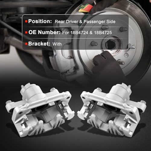 cciyu Rear Left & Right Disc Brake Calipers Assembly 18B4724 18B4725 - size: Rear[18B4724+18B4725]