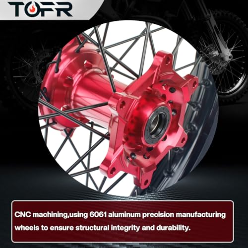 TOFR 21" 18" Wheels Rims for Honda CRF250R 2014-2025 CRF450R 2013-2025 - size: 21" 18" Front Rear