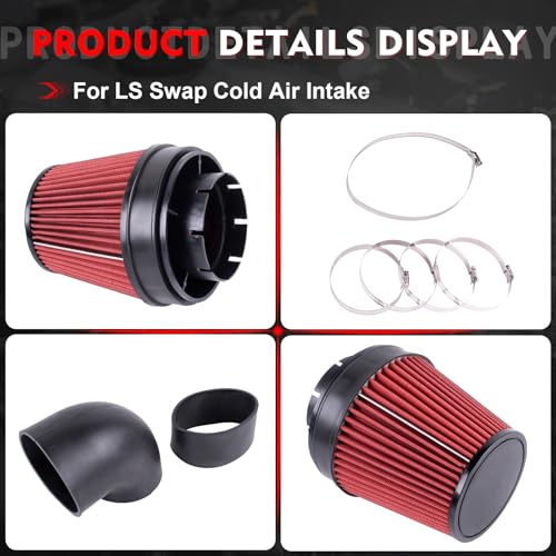 LS Swap Cold Air Intake Kit 92MM for LS1 LS2 LQ4 LQ9 Engines