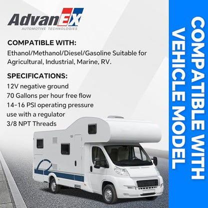 P4600HP Inline Universal Electric Fuel Pump Compatible with Ethanol/Methanol/Diesel/Gasoline Suitable for Agricultural, Industrial, Marine, RV