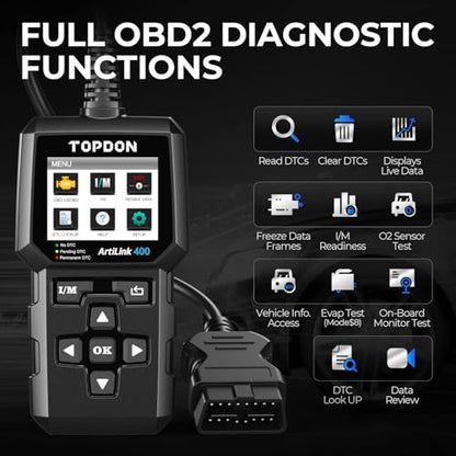 TOPDON AL400 OBD2 Scanner, Check Engine Light Scan Tool, Code Reader