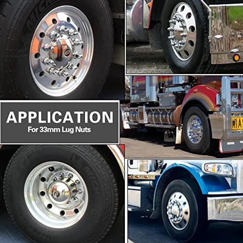 iBroPrat 33mm Chrome Lug Nut Covers Push On ABS Plastic Bullet Flanged 60PC - size: 60PCS