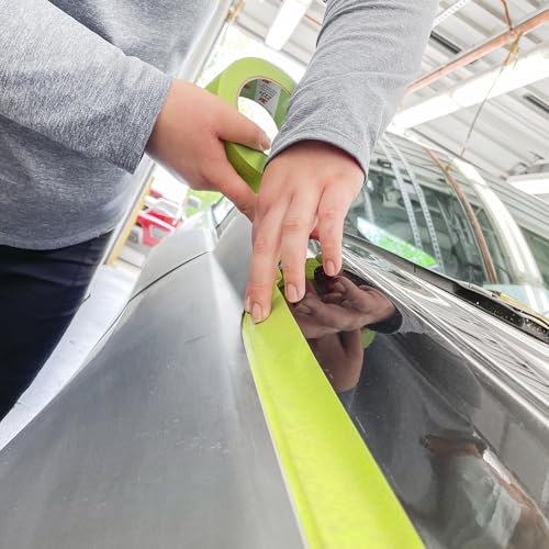 3M Scotch 233+ Crepe Paper Automotive Refinish Performance Masking Tape, 250 degree F Performance Temperature, 25 lbs/in Tensile Strength, 60.15 yds Length x 1/2" Width, Green