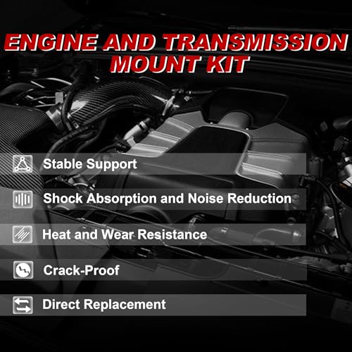 Engine Motor Mount Kit and Transmission Mount A6502 A6520 A6556 A6506 A6526 Compatible for Honda Civic 1.6L Auto Trans 1996-2000 (Set of 5)