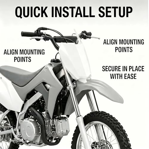 Dirt Bike Number Plate for CRF 110 CRF110F 2019-2024 Pit Bike Front Plastic Body Kit Fender White - color: white