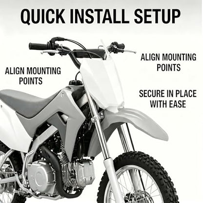 Dirt Bike Number Plate for CRF 110 CRF110F 2019-2024 Pit Bike Front Plastic Body Kit Fender White - color: white