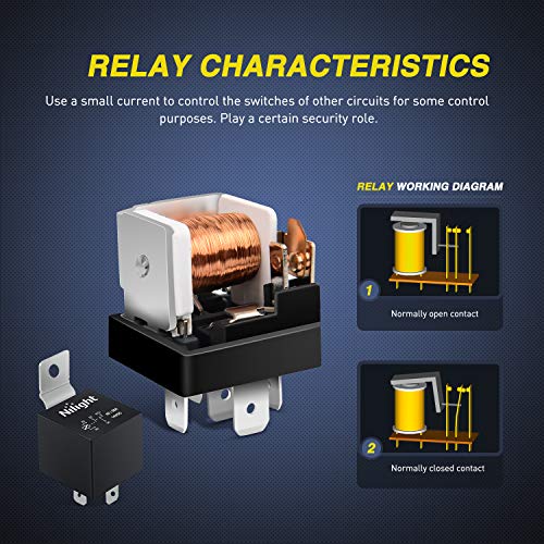Nilight 10 Pack SPDT 5PIN Electrical Relays 12V 30/40 Amp 5-Pin Switch Relay for Automotive Car Truck Marine Boat - size: 5Pin Electrical Relay