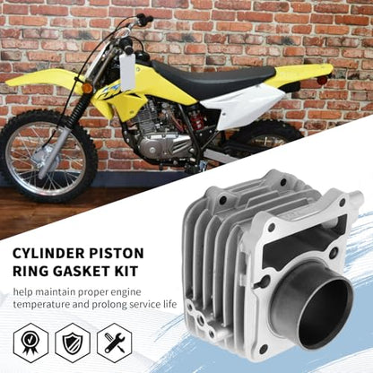 57MM 125cc Cylinder Piston Ring Gasket Kit, Replacement for Suzuki DR-Z125 DRZ125 1994-2021, Replacement for Kawasaki KLX125 KLX 125 2003-2006