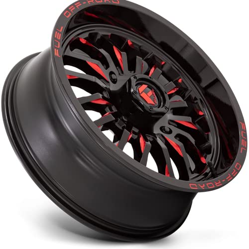 Fuel UTV D822 Arc 20x7 4x156 +13mm Black/Red Wheel Rim 20" Inch