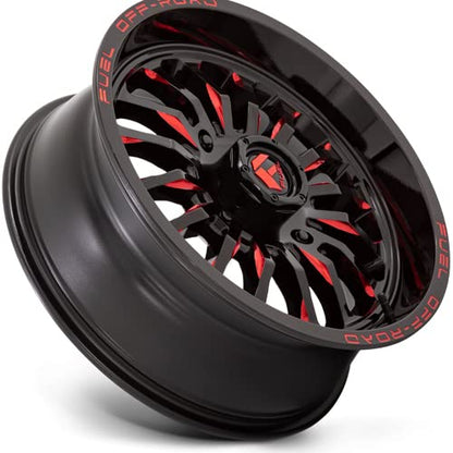 Fuel UTV D822 Arc 20x7 4x156 +13mm Black/Red Wheel Rim 20" Inch