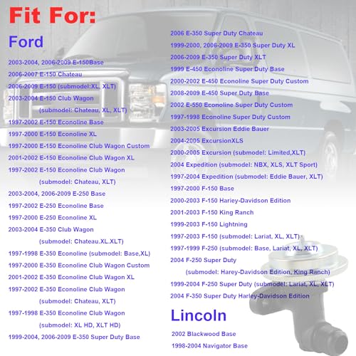 EGR Emissions Valve Fits for 1997-2009 Ford E150 E250 E350 Replace# EGV537T - size: EGV537T
