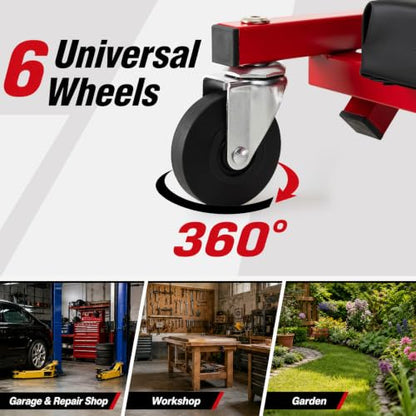 Goplus 36" 3-in-1 Folding Mechanic Creeper, Lay Down or Sit - color: Red+Black, size: 36"