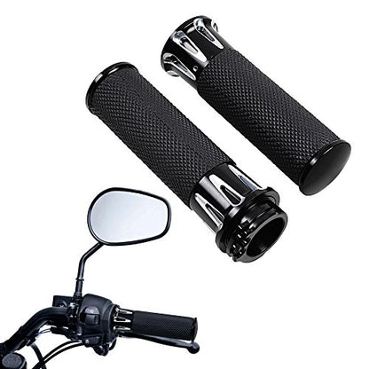 Astra Depot 1" Handlebar Grips & Switch Harness for 1996-2012 Harley - color: Deep Cutting