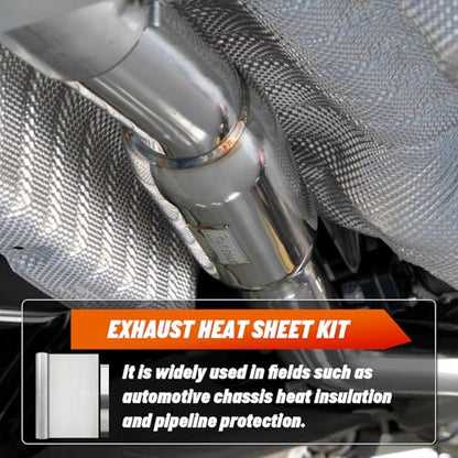 79" x 16" Exhaust Heat Shield Automotive with 20 Stainless Steel Cable Ties, Aluminum Muffler Heat Shield for Starter, Exhaust, Muffler, Engine - size: 79" x 16"