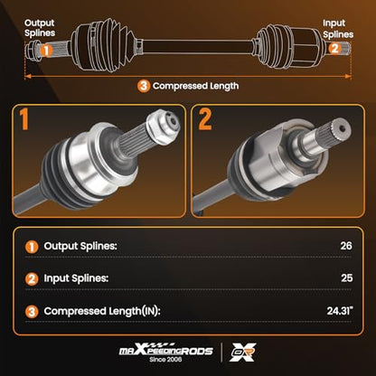 maXpeedingrods Front Left CV Axle Shaft Assembly for Honda Civic - color: 66-4232 Left